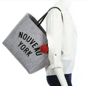 Kate Spade Nouveau York Grey Wool Tote